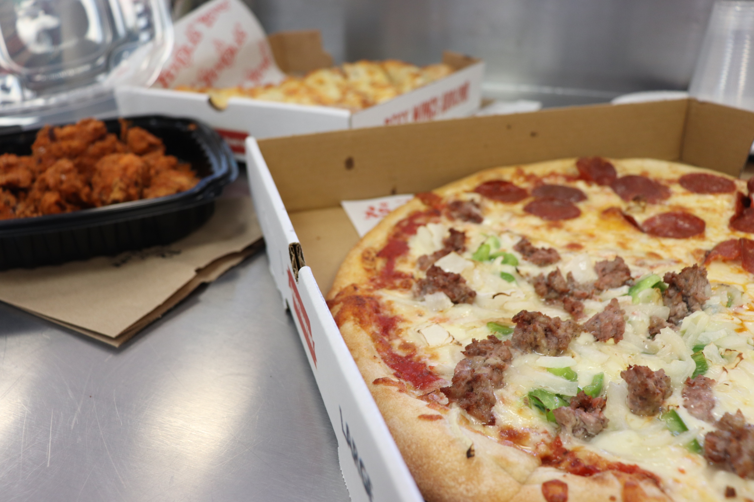 Fresh pizza preparation